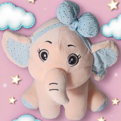 Charming Elephant Soft Toy with Bow – 50cm | Jumbo Plush for Kids & Gifts