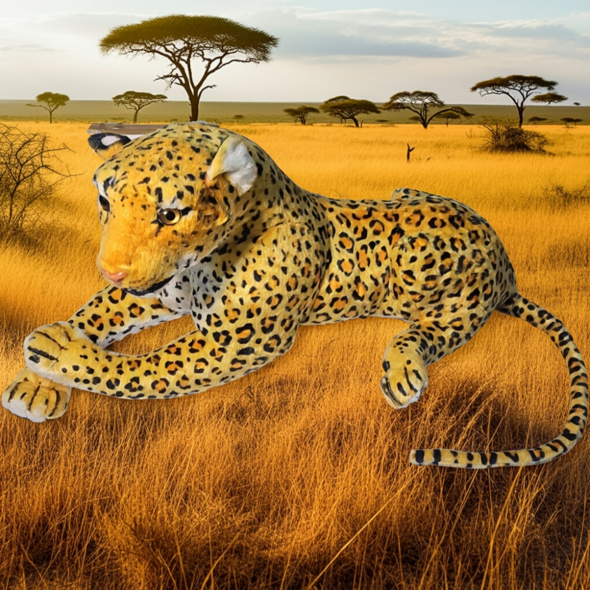 Cheetah Soft Toy – 65cm | Cute & Cuddly Plush Jungle Animal for Kids & Gifting - Image 2