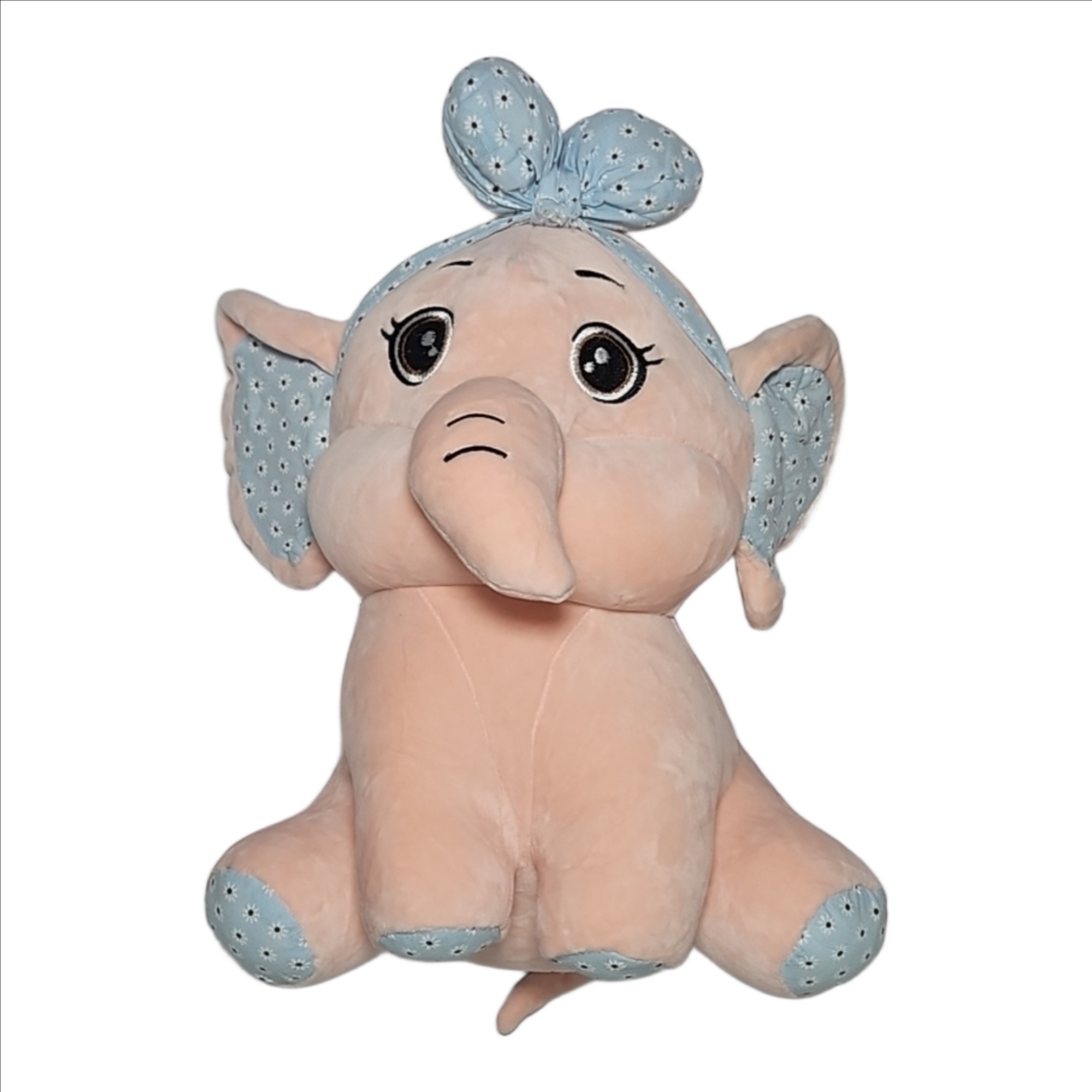 Charming Elephant Soft Toy with Bow – 50cm | Jumbo Plush for Kids & Gifts - Image 4