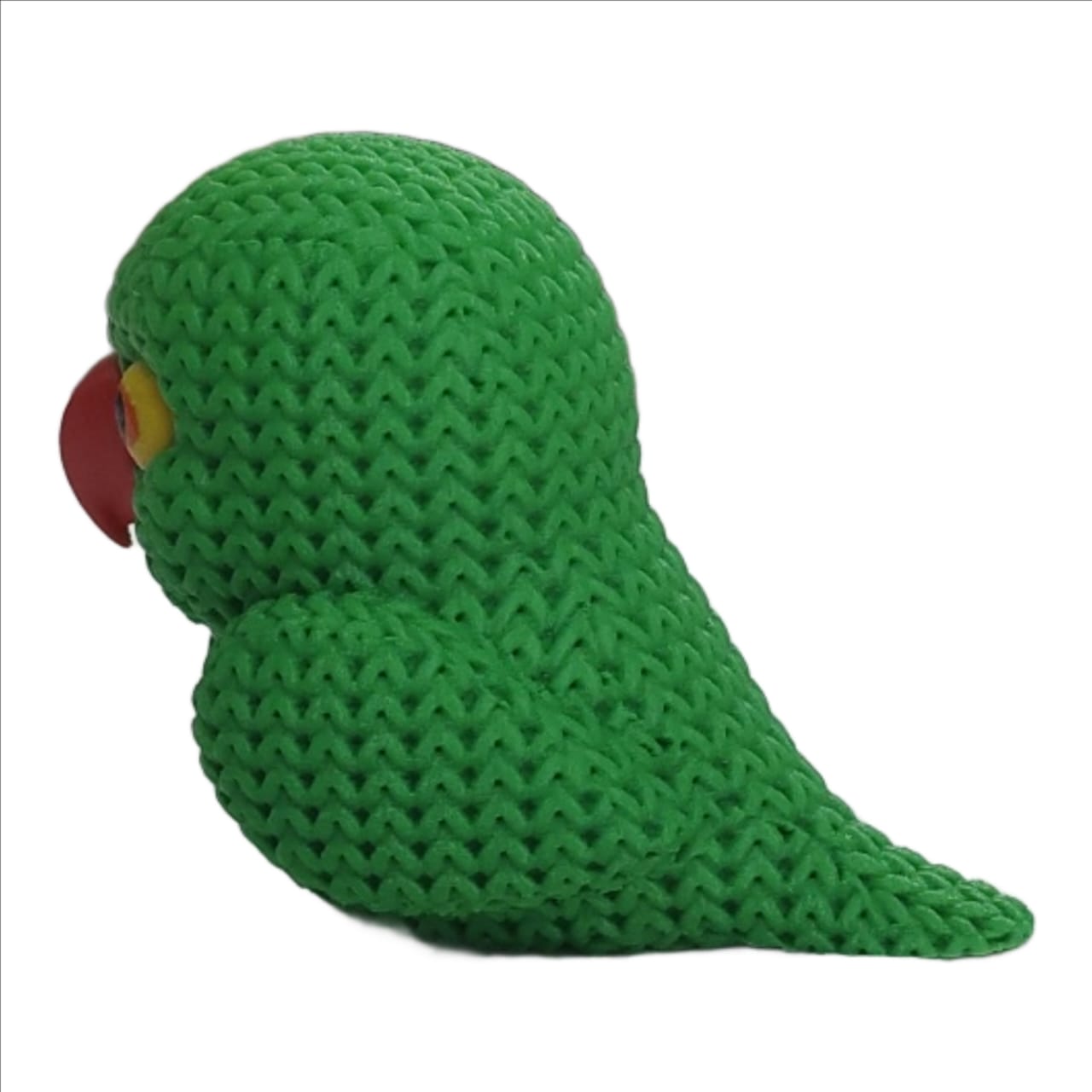 12CM Green Parrot Knitted Toy – 3D Printed Bird Figure - Image 2