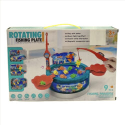 Rotating Fish Plate – Musical Rotating Fishing Toy for Kids | Interactive Light & Sound Fish Game Set