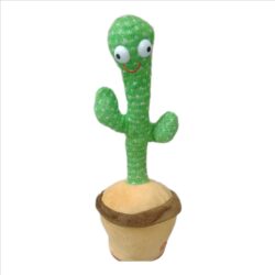 Dancing Talking Cactus Toy – Singing & Talking Plush with LED Lights | Funny Repeating Cactus Toy for Kids & Gifts