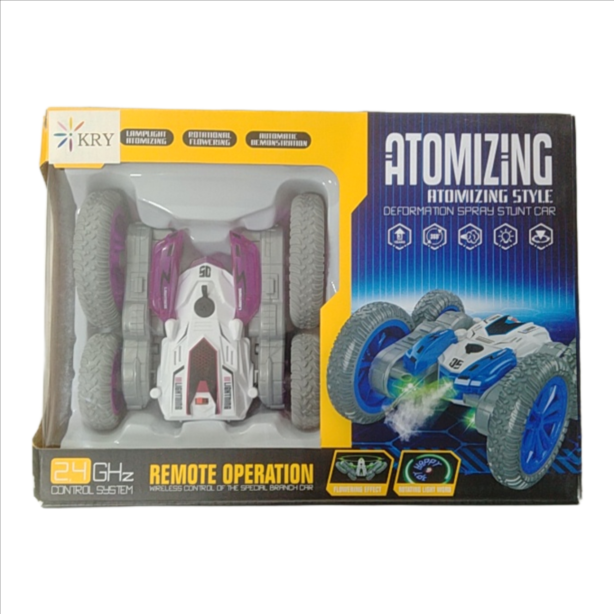 Stunt and Dance Car – 360° Rotating RC Car with Lights & Music | Rechargeable Remote Control Stunt Car for Kids - Image 4