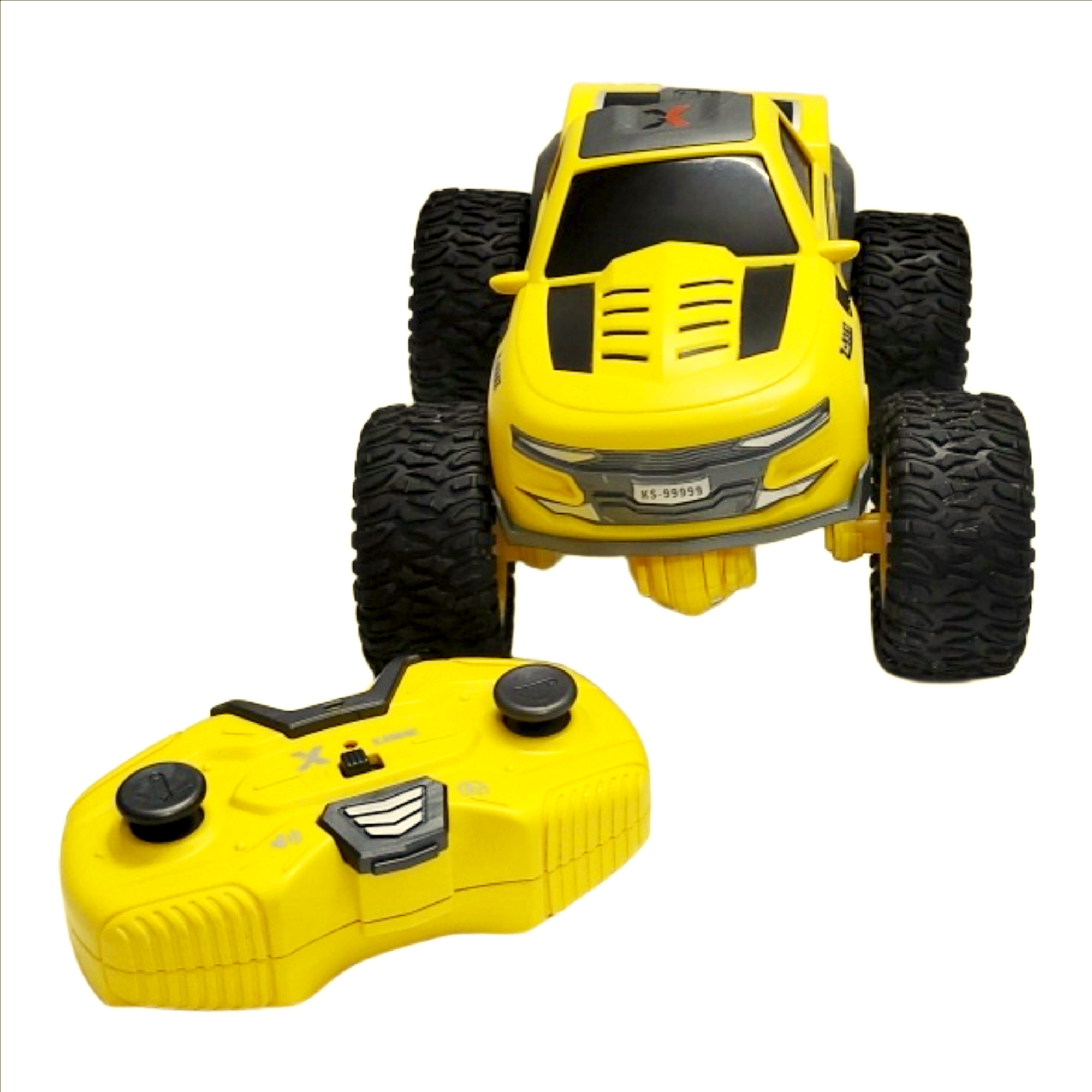 Yellow Stunt Car – 360° Rotating Remote Control Car with Flip Action | Rechargeable RC Stunt Car for Kids - Image 4
