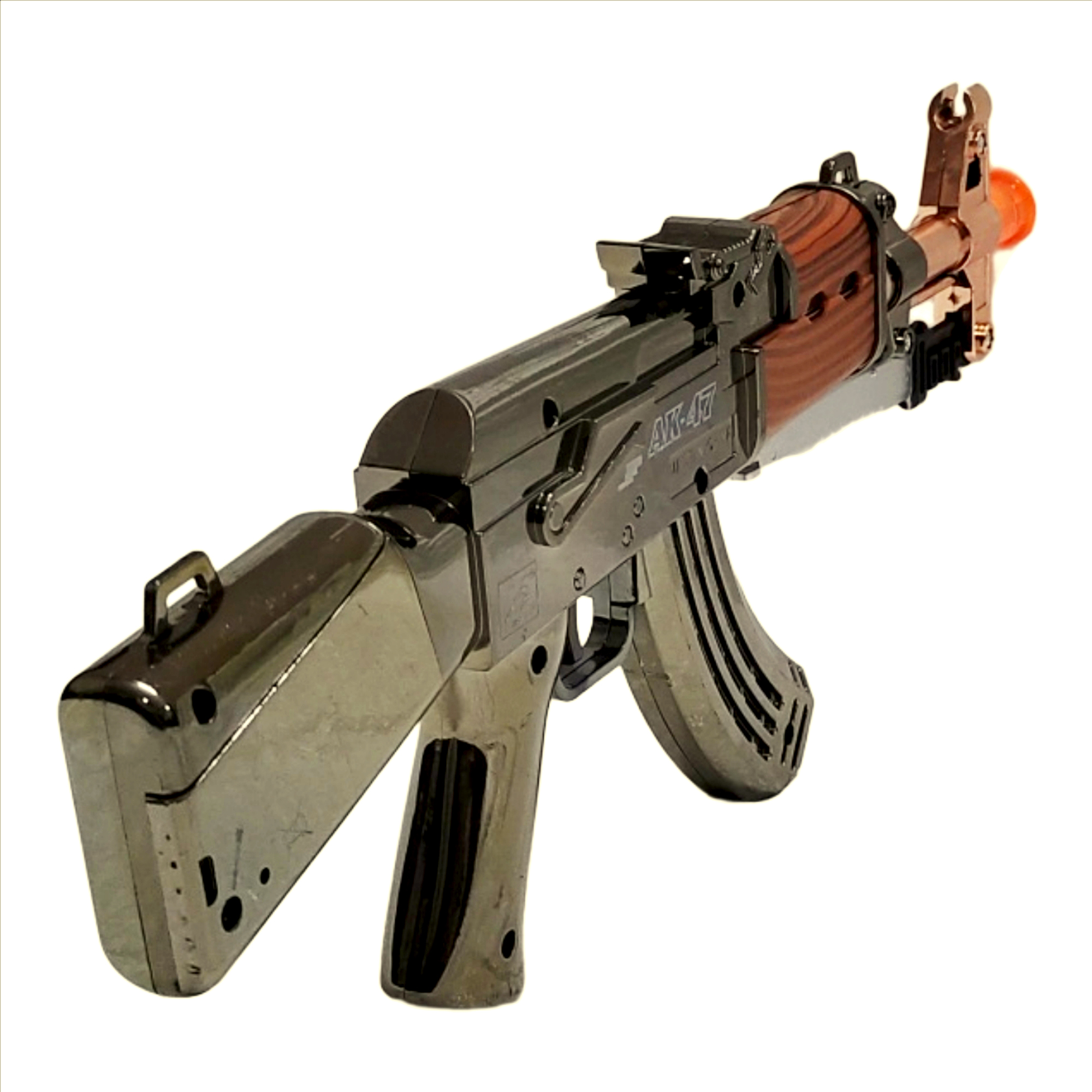 AK47 Metallic Gun Toy – Metallic Finish Rechargeable Gel/Soft-Bead Blaster | Detachable Mag, Realistic Look (Toy Safe) - Image 4