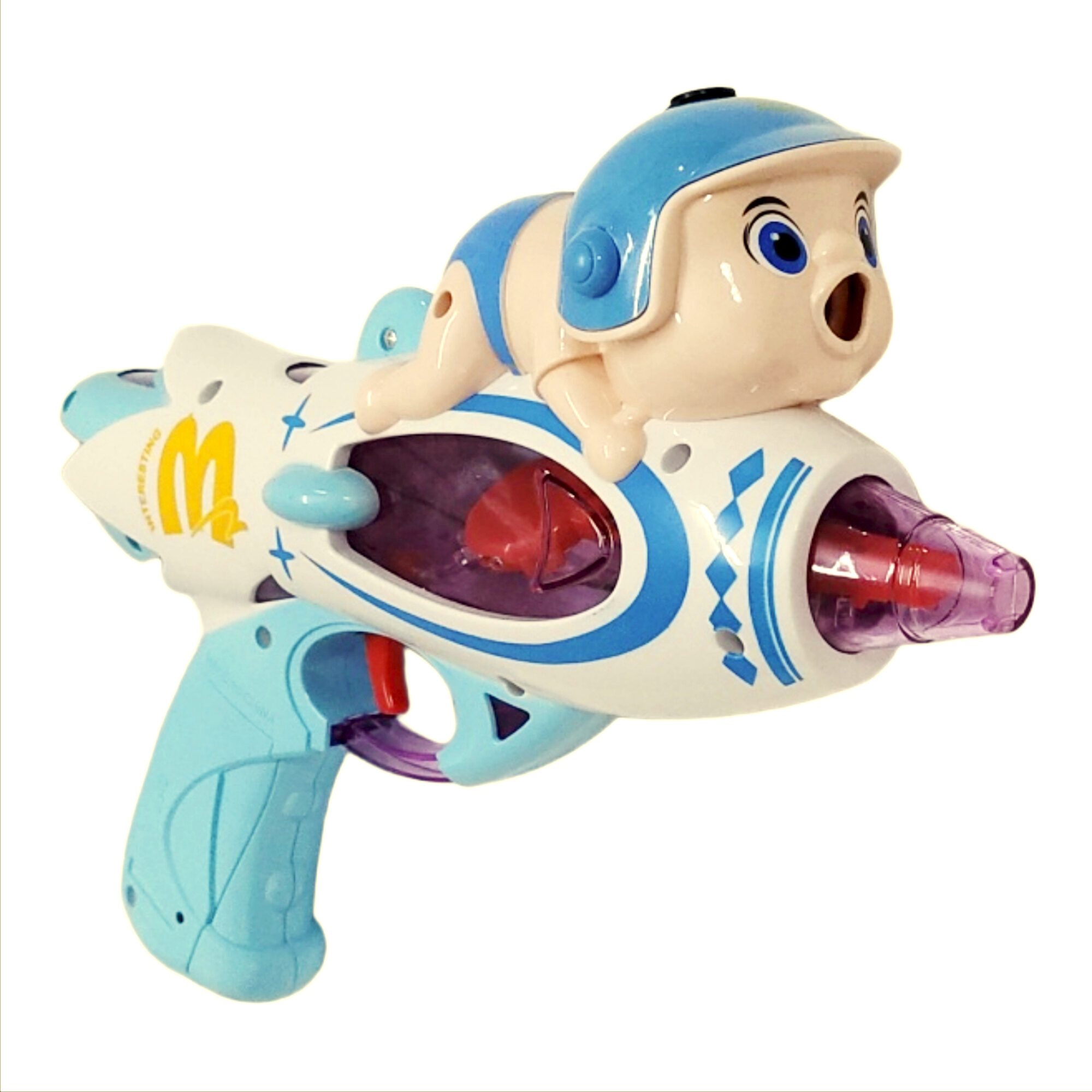 Cute Boy Gun – Fun Cartoon Toy Gun for Kids | Light & Sound Bubble Blaster Toy