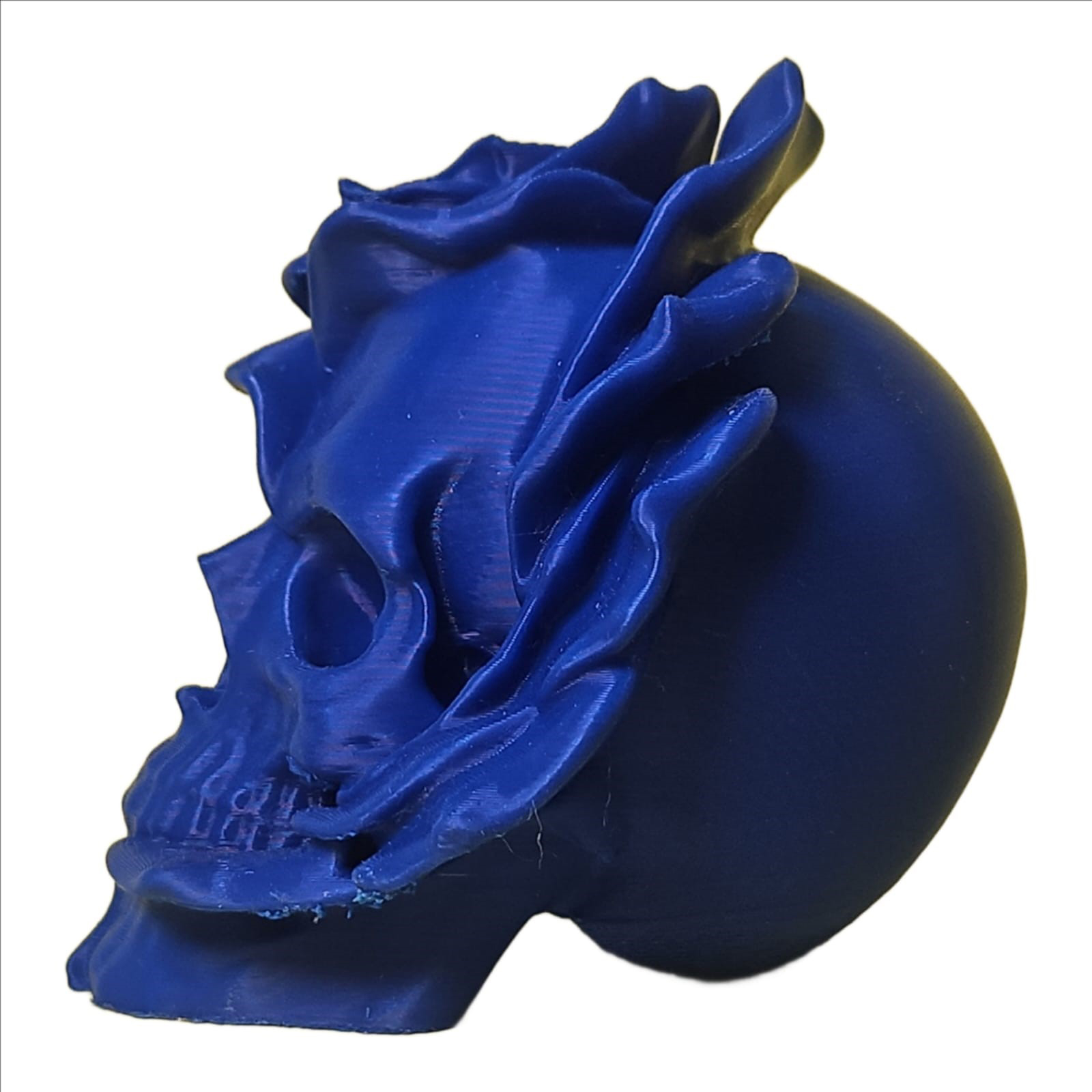 Skull n Rose Blue – Artistic Blue Skull and Rose 3D Sculpted Decor Piece - Image 4