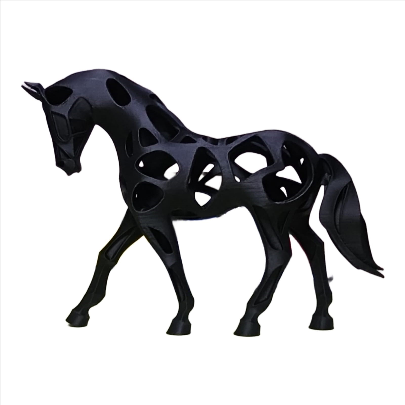Horse Decor Unit Black – Elegant 3D Sculpted Horse Figurine for Home & Office Decor