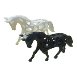Horse Decor Combo Set – Elegant White & Black 3D Sculpted Horse Figurine Pair for Home & Office