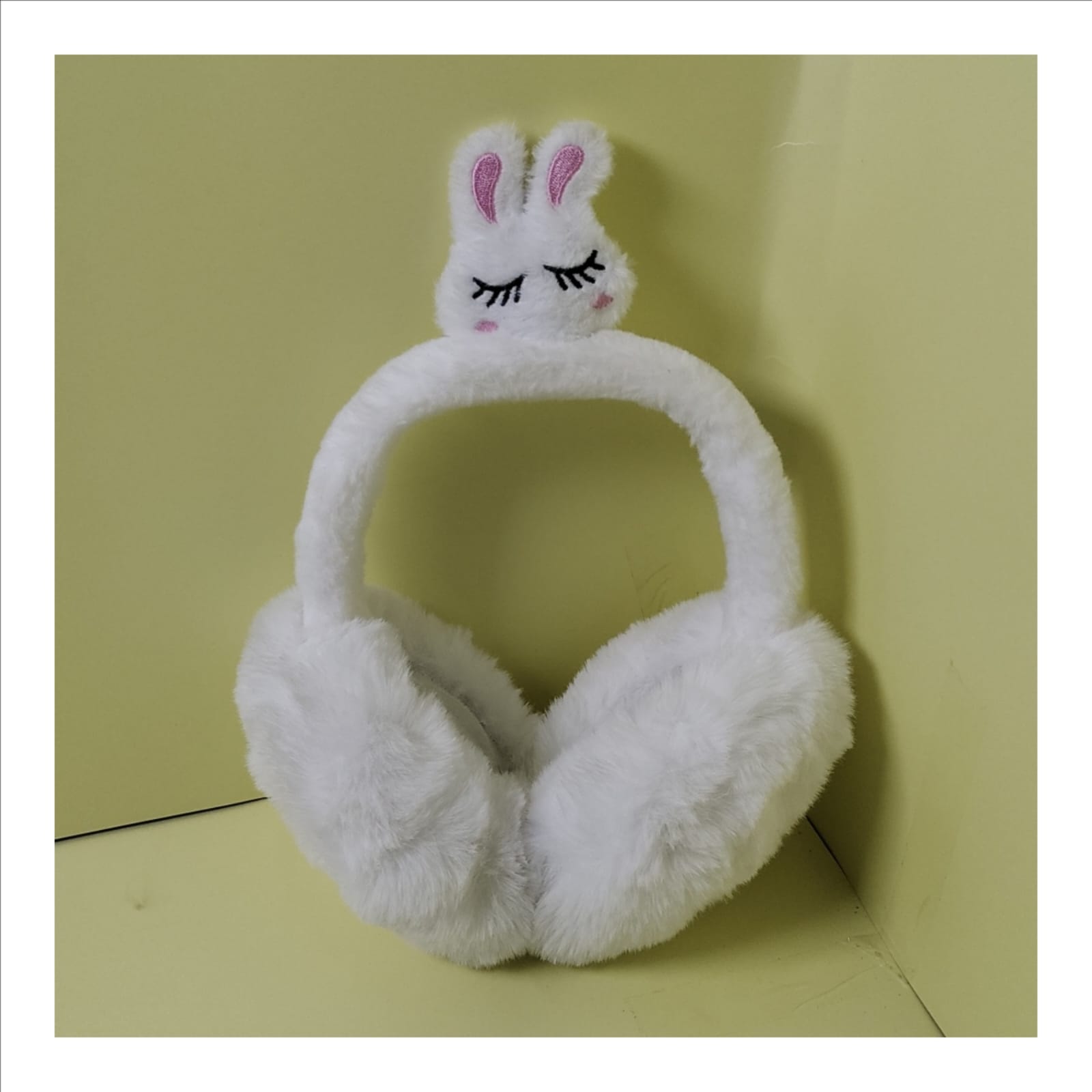 Earmuff Bunny White | Soft Plush Winter Earmuff for Kids & Girls | Cute Bunny Ear Warmer