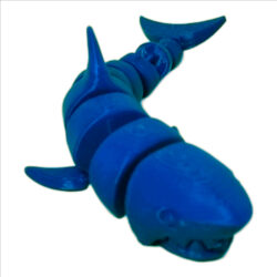 Flexible 3D articulated poseable blue tint shark toy for kids and collectors